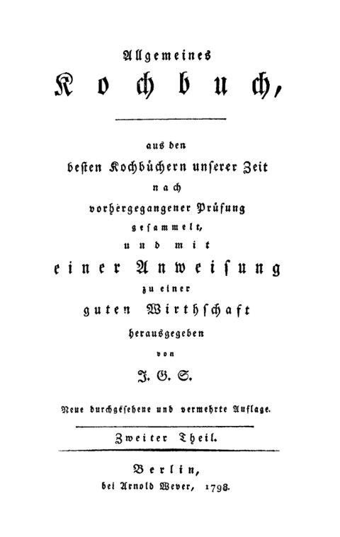 Cover image for book Allgemeines Kochbuch, Teil 2