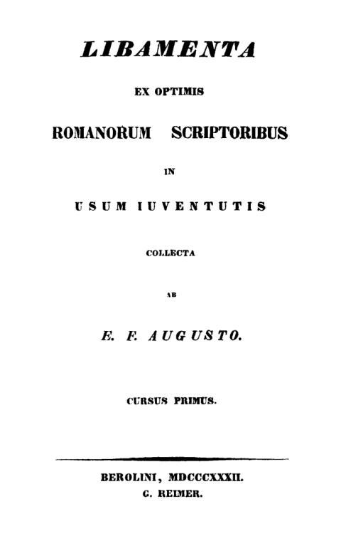 Cover image for book Libamenta ex optimis Romanorum scriptoribus in usum iuventutis collecta
