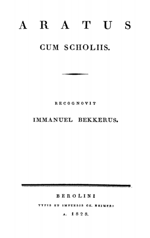 Cover image for book Aratus cum scholiis
