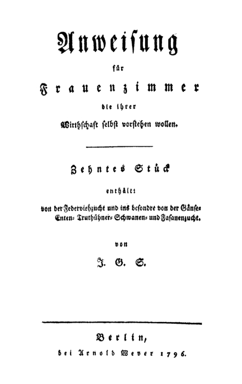 Cover image for book Von der Federviehzucht und insbesondere von der Gänze-, Enten-, Truthühner-, Schwanen- und Fasanenzucht