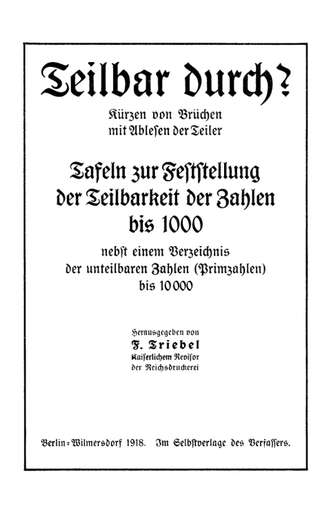Cover image for book Teilbar durch?