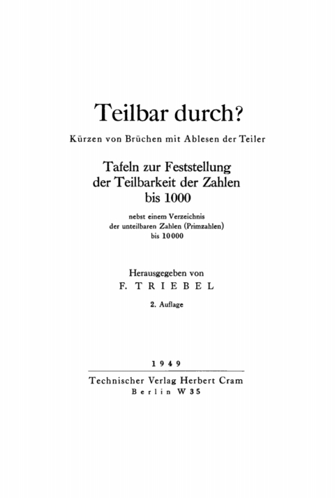 Cover image for book Teilbar durch?