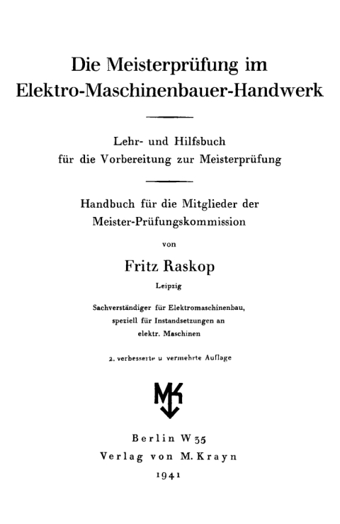 Cover image for book Die Meisterprüfung im Elektro-Maschinenbauer-Handwerk