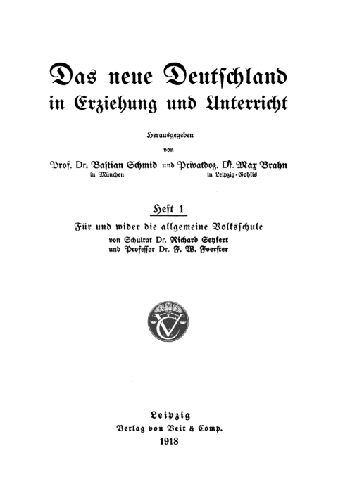 Cover image for book Für und wider die allgemeine Volksschule