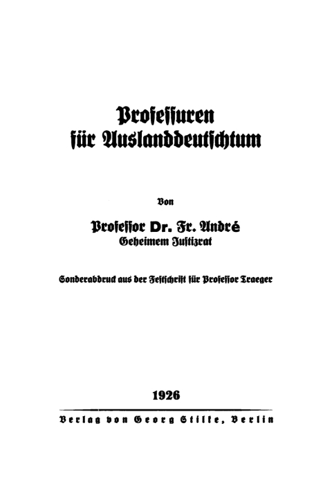 Cover image for book Professuren für Auslanddeutschtum