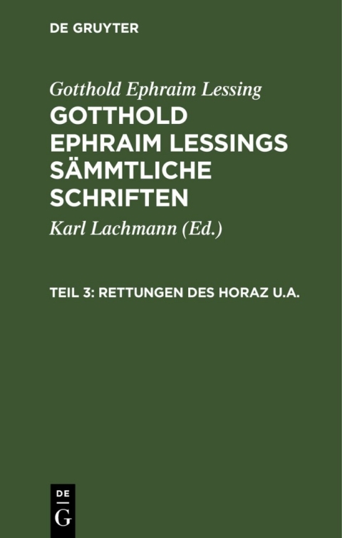 Cover image for book Rettungen des Horaz u.a.