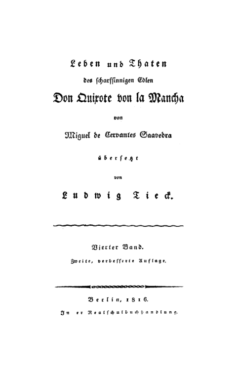 Cover image for book Miguel de Cervantes Saavedra: Leben und Thaten des scharfsinnigen Edlen Don Quixote von la Mancha. Band 4