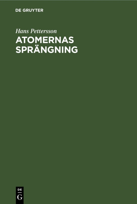 Cover image for book Atomernas Sprängning