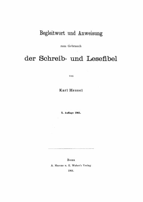 Cover image for book Begleitwort und Anweisung zum Gebrauch der Schreib- und Lesefibel