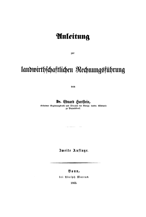 Cover image for book Anleitung zur landwirthschaftlichen Rechnungsführung