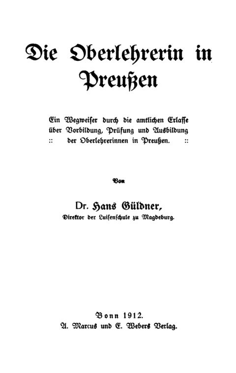 Cover image for book Die Oberlehrerin in Preußen