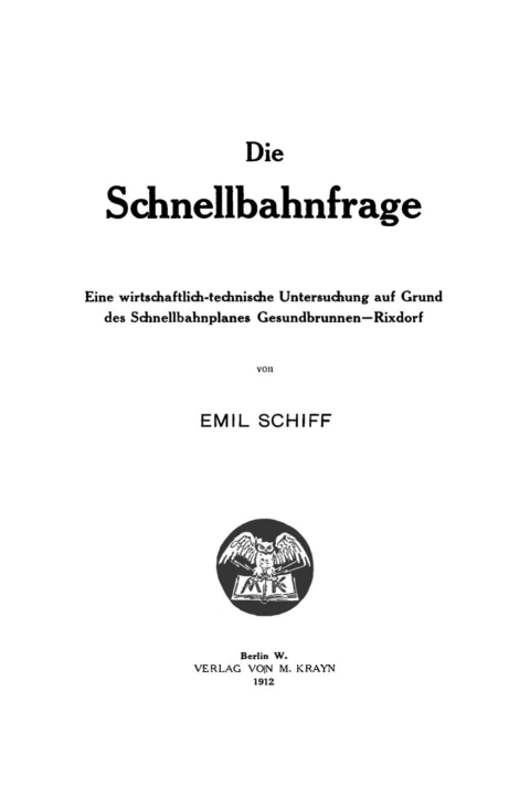 Cover image for book Die Schnellbahnfrage