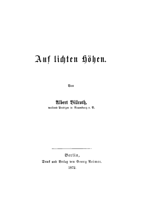 Cover image for book Auf lichten Höhen