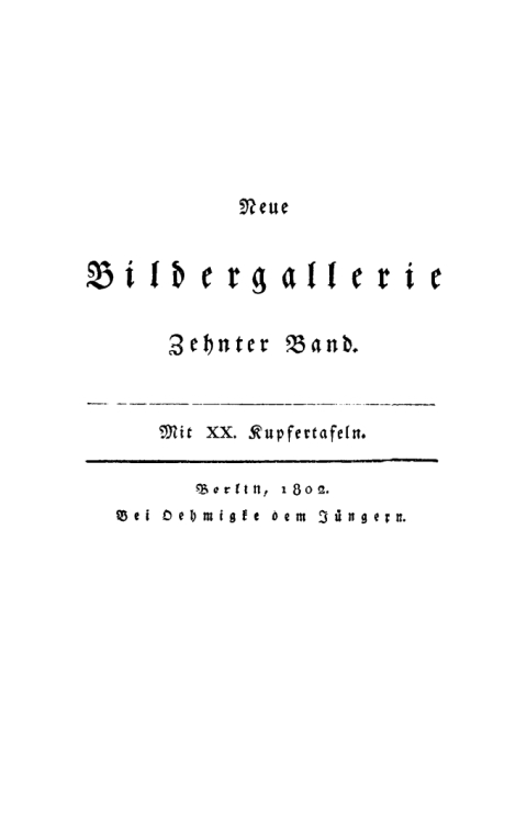 Cover image for book Neue Bildergallerie. Band 10