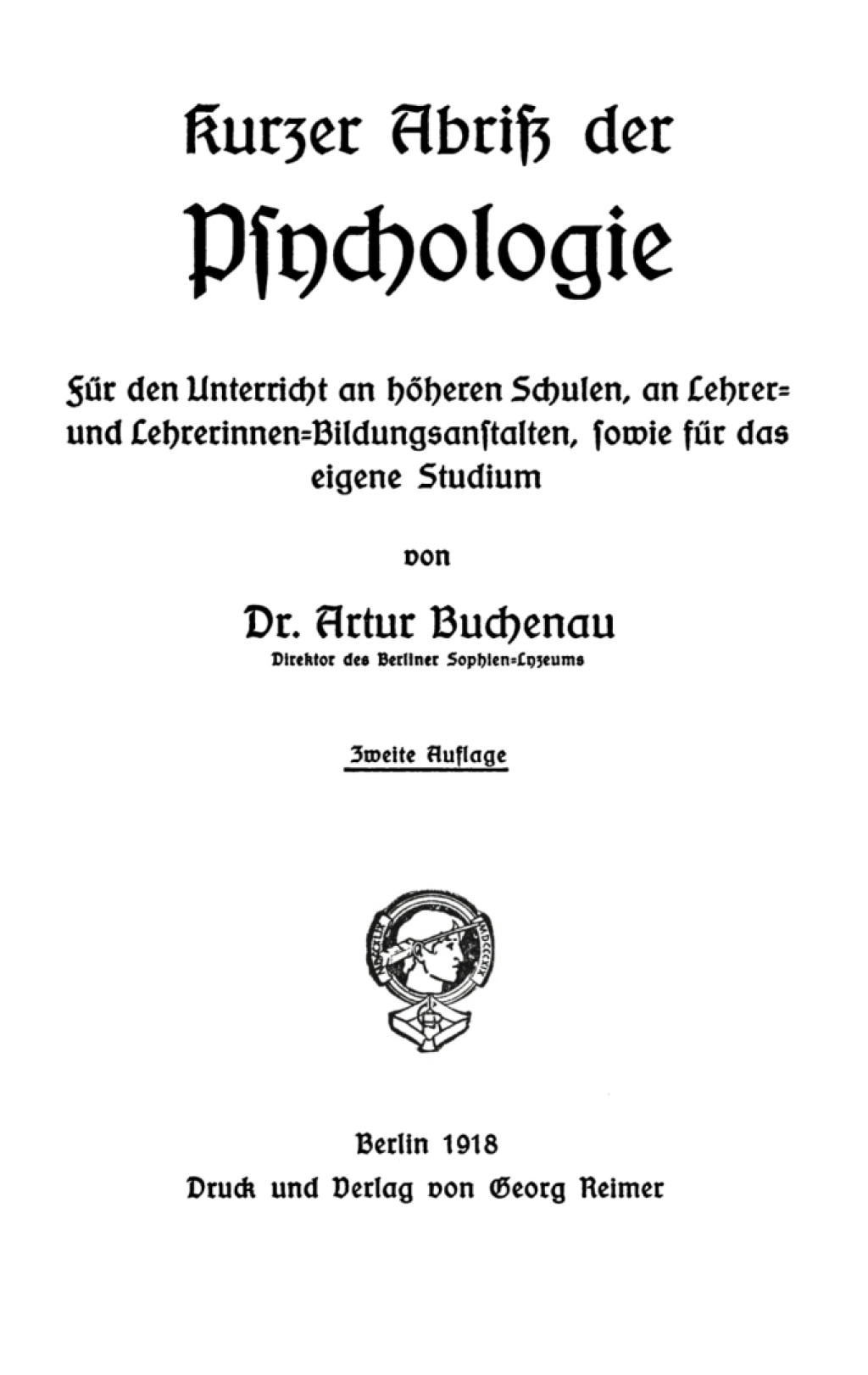 Page Fidelity Kurzer Abriß der Psychologie; $148.73