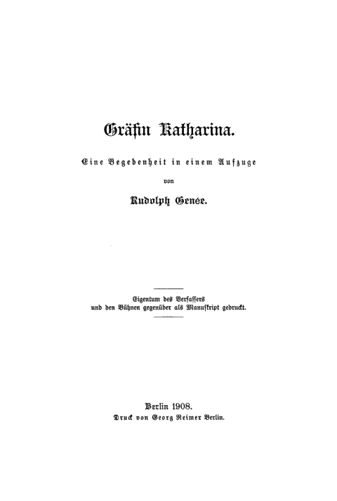 Cover image for book Gräfin Katharina