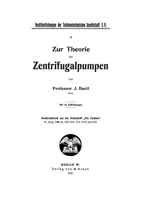 Cover image for book Zur Theorie der Zentrifugalpumpen