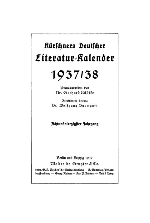 Cover image for book 1937/1938