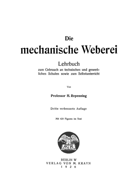 Cover image for book Die mechanische Weberei