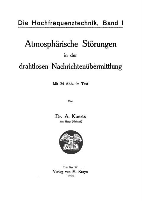 Cover image for book Atmosphärische Störungen in der drahtlosen Nachrichtenübermittlung