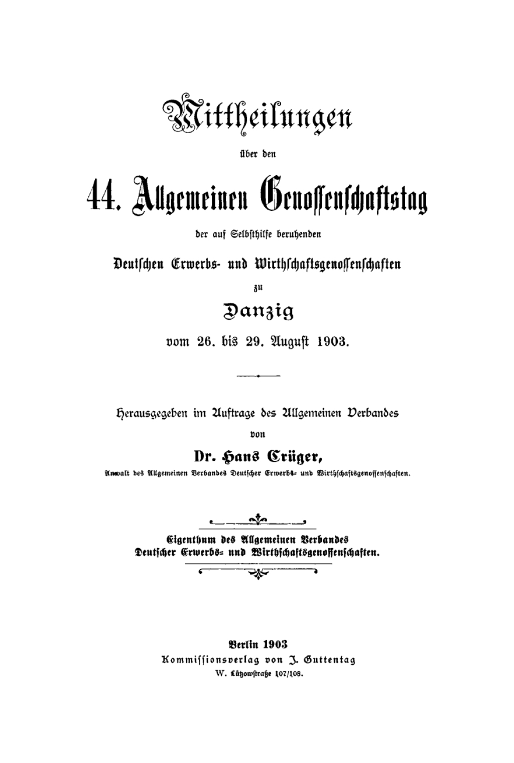 Page Fidelity Danzig, vom 26. bis 29. August 1903; $155.39