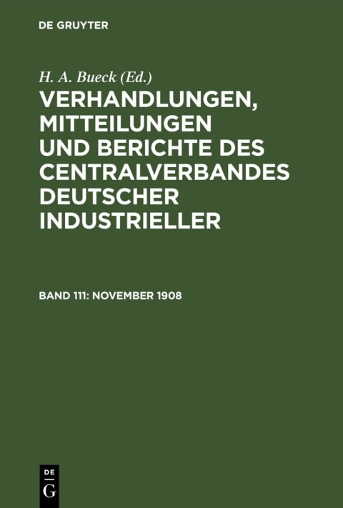 Cover image for book November 1908