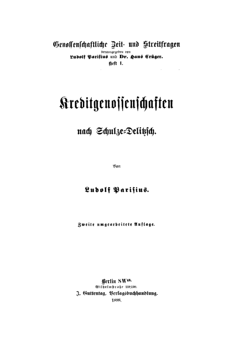 Cover image for book Kreditgenossenschaften nach Schulze-Delitzsch