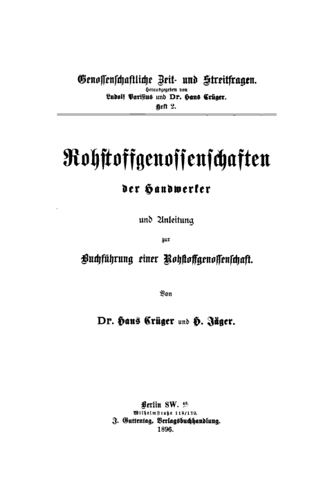Cover image for book Rohstoffgenossenschaften der Handwerker und Anleitung zur Buchführung einer Berufsgenossenschaft
