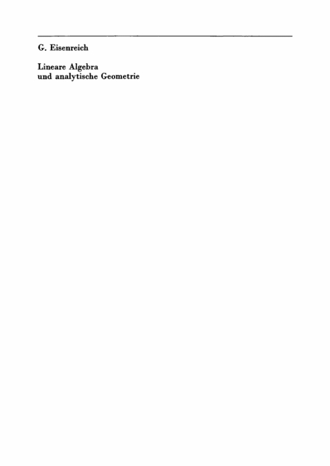 Cover image for book Lineare Algebra und analytische Geometrie