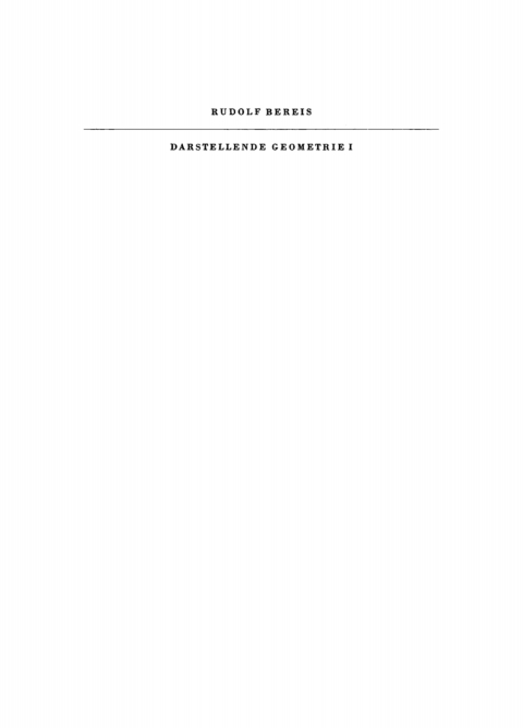 Cover image for book Darstellende Geometrie, I