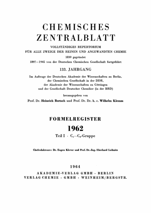 Cover image for book 1962, Teil 1. C1—C9-Gruppe