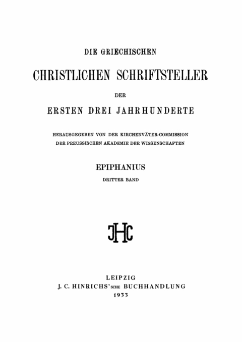 Cover image for book Panarion Haer. 65–80 De Fide