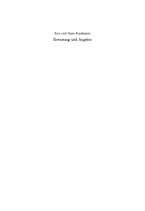 Cover image for book Erwartung und Angebot