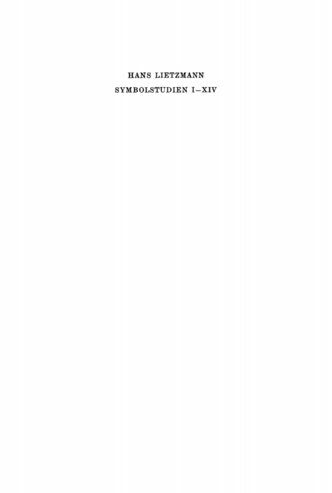 Cover image for book Symbolstudien I–XIV