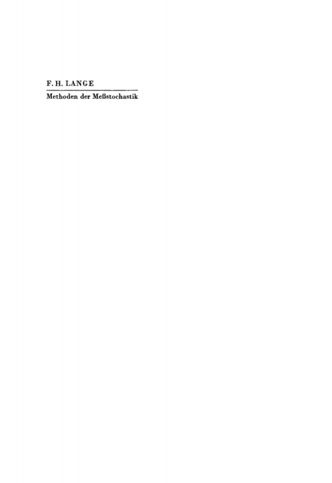 Cover image for book Methoden der Meßstochastik
