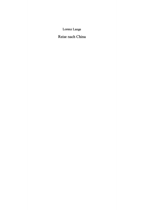 Cover image for book Reise nach China