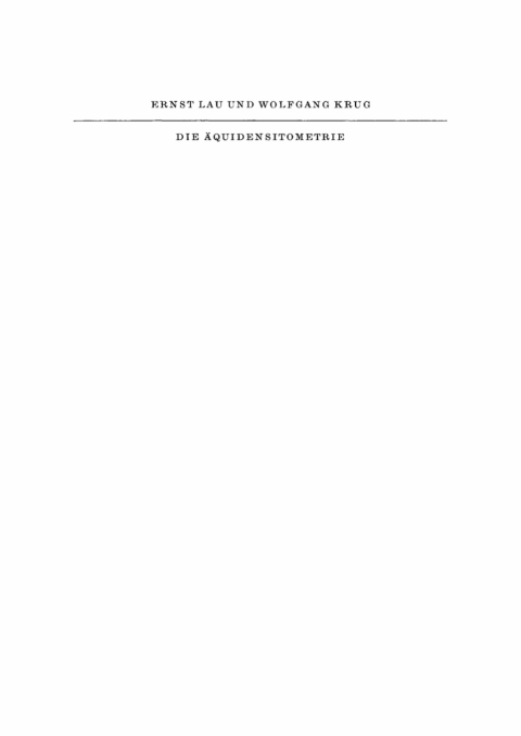 Cover image for book Die Äquidensitometrie