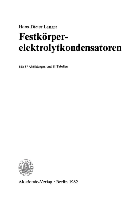 Cover image for book Festkörperelektrolytkondensatoren