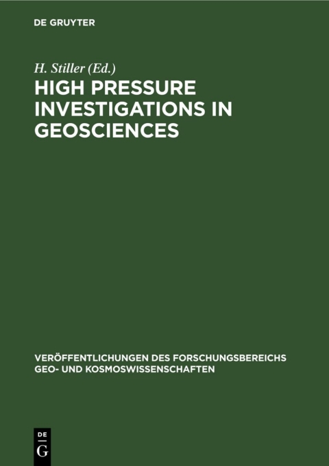 Cover image for book High Pressure Investigations in Geosciences