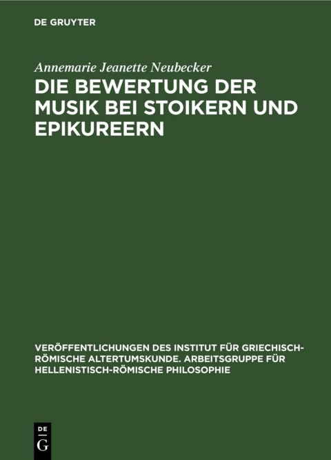 Cover image for book Die Bewertung der Musik bei Stoikern und Epikureern