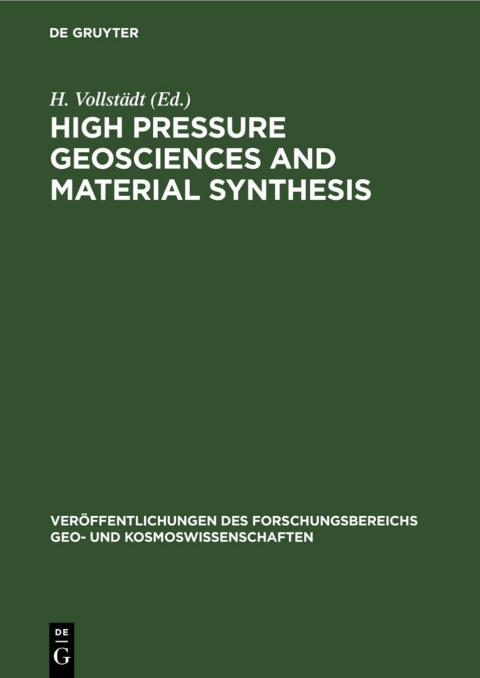 Cover image for book High Pressure Geosciences and Material Synthesis