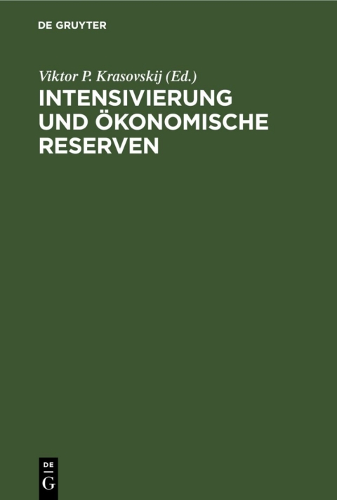 Cover image for book Intensivierung und ökonomische Reserven