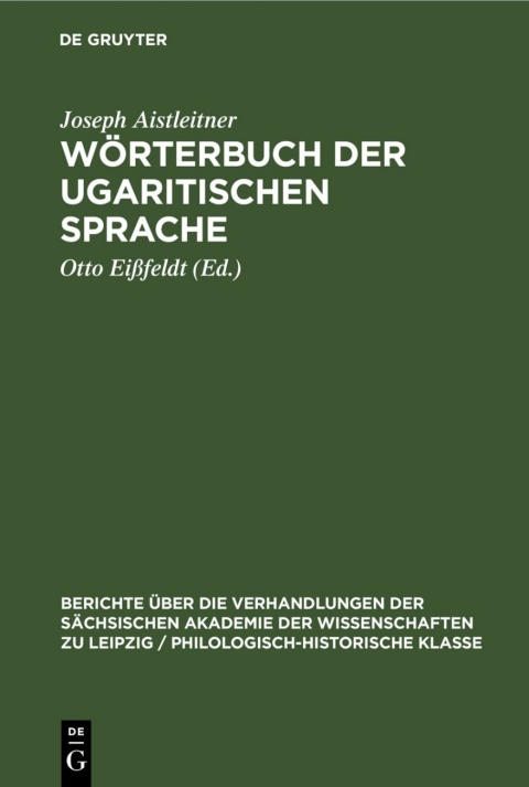 Cover image for book Wörterbuch der ugaritischen Sprache