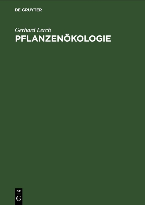 Cover image for book Pflanzenökologie