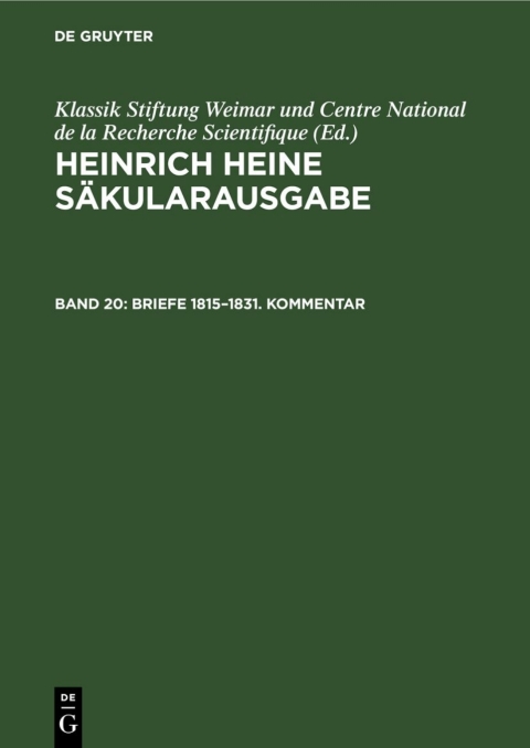 Cover image for book Briefe 1815–1831. Kommentar