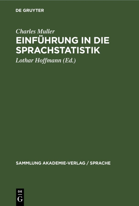 Cover image for book Einführung in die Sprachstatistik
