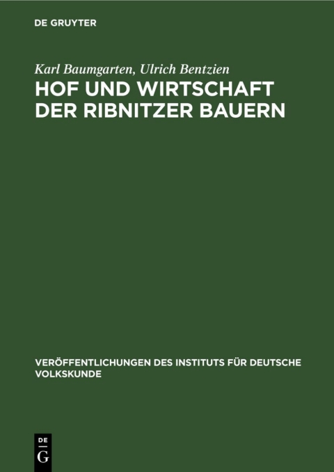 Cover image for book Hof und Wirtschaft der Ribnitzer Bauern