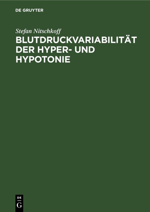 Cover image for book Blutdruckvariabilität der Hyper- und Hypotonie