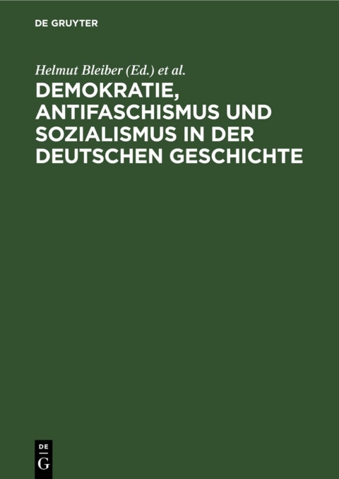 Cover image for book Demokratie, Antifaschismus und Sozialismus in der deutschen Geschichte