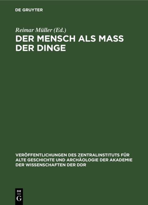 Cover image for book Der Mensch als Mass der Dinge